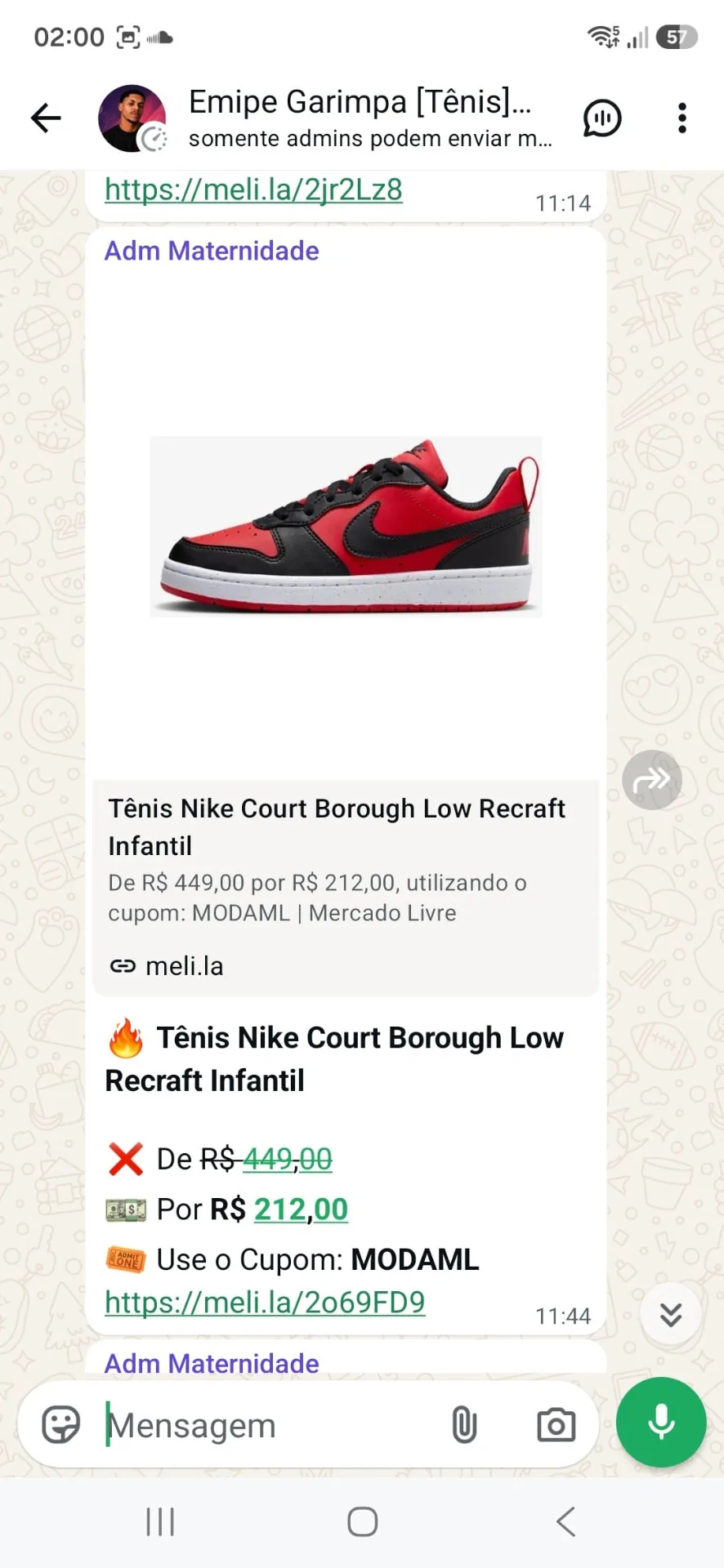 Oferta do tênis Nike Court Borough Low Recraft infantil por R$ 212 com cupom
